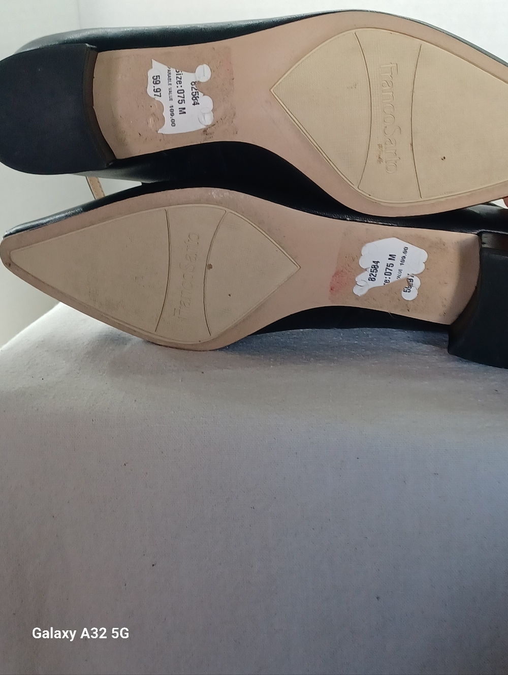 Franco Sarto Black Karlyn Leather Low Block Heel with Ankle Strap Size 7.5m - Picture 8 of 10
